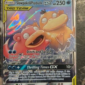 🌟 Slowpoke & Psyduck GX 35/236 Sm-Unified Minds Holo NM/LP